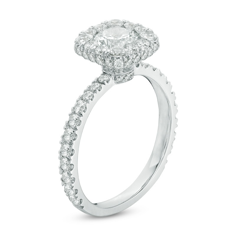 Main Image 2 of Previously Owned - YOU by Jean Dousset™ 2 CT. T.W.  Diamond Cushion Frame Engagement Ring in 14K White Gold (I/SI2)