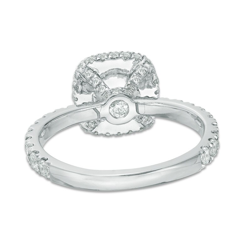Main Image 3 of Previously Owned - YOU by Jean Dousset™ 2 CT. T.W.  Diamond Cushion Frame Engagement Ring in 14K White Gold (I/SI2)