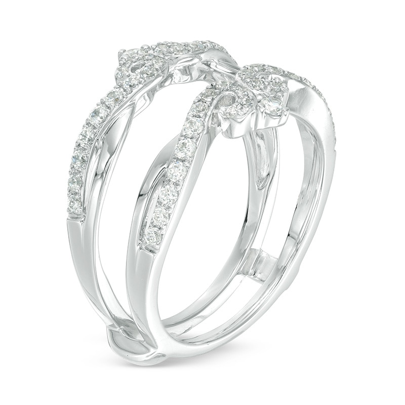 Main Image 2 of Previously Owned - 1/2 CT. T.W. Diamond Double Crown Solitaire Enhancer in 14K White Gold