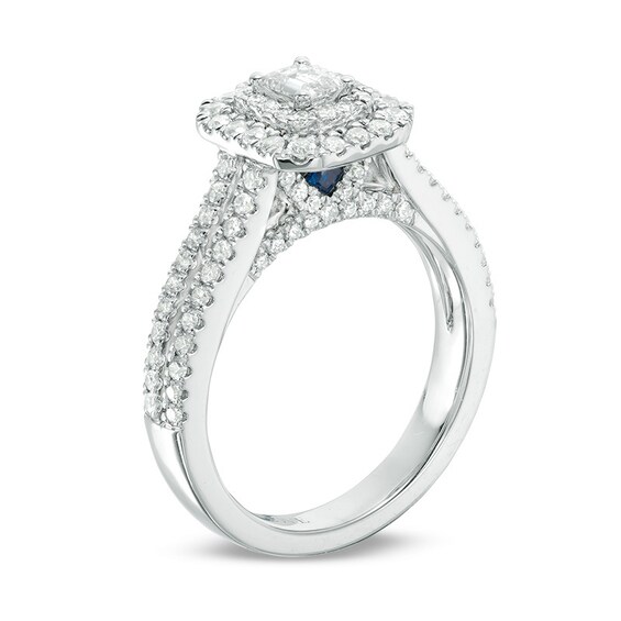 Previously Owned - Vera Wang Love Collection 1 CT. T.w. Emerald-Cut Diamond Frame Engagement Ring in 14K White Gold