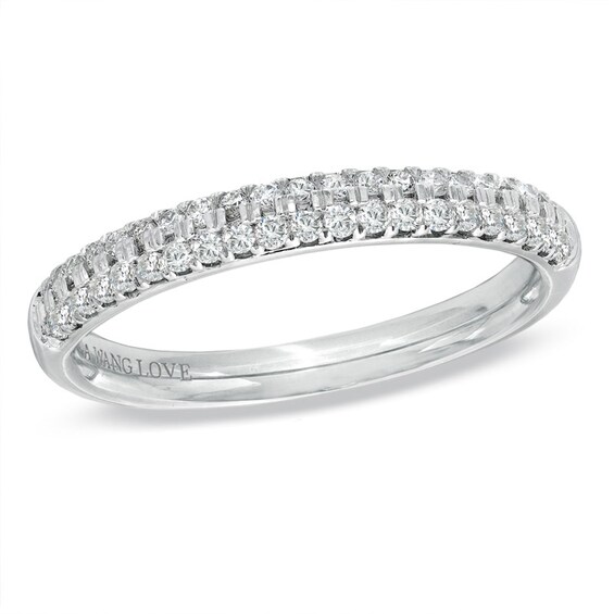 Previously Owned - Vera Wang Love Collection 3/8 CT. T.w. Diamond Two Row Band in 14K White Gold