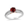 Thumbnail Image 1 of Previously Owned - Enchanted Disney Snow White 6.0mm Garnet and 0.084 CT. T.W. Diamond Ring in 10K Two-Tone Gold