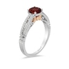Thumbnail Image 2 of Previously Owned - Enchanted Disney Snow White 6.0mm Garnet and 0.084 CT. T.W. Diamond Ring in 10K Two-Tone Gold