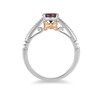 Thumbnail Image 3 of Previously Owned - Enchanted Disney Snow White 6.0mm Garnet and 0.084 CT. T.W. Diamond Ring in 10K Two-Tone Gold