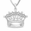 Thumbnail Image 1 of Previously Owned - Diamond Accent Crown Pendant in Sterling Silver