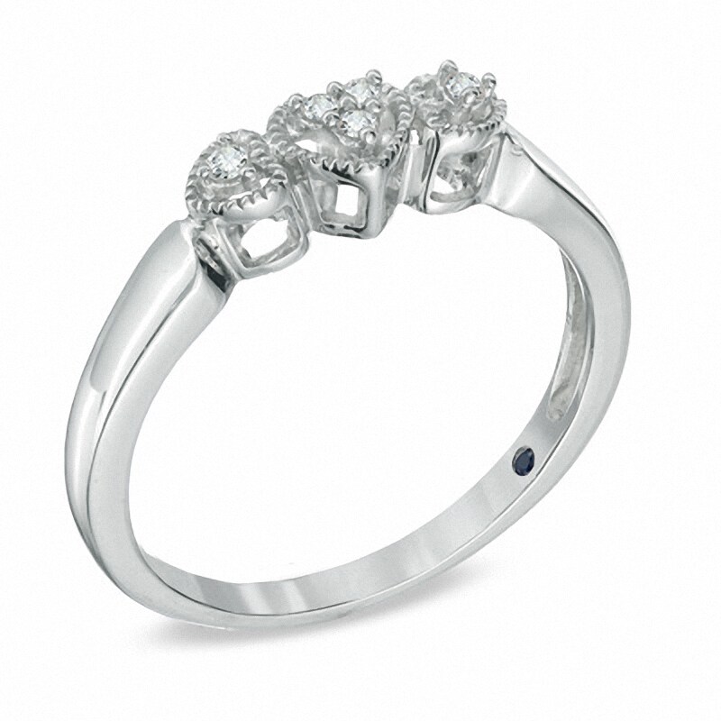 Previously Owned - Cherished Promise Collection™ Diamond Accent Triple Heart Promise Ring in Sterling Silver