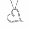 Thumbnail Image 1 of Previously Owned - 1/10 CT. T.W. Diamond Twirl Tilted Heart Pendant in Sterling Silver