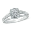 Thumbnail Image 0 of Previously Owned - 1/2 CT. T.W. Composite Diamond Square Split Shank Ring in 10K White Gold