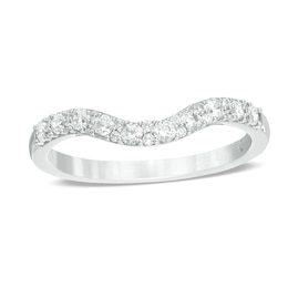 Previously Owned - Love's Destiny by Zales 1/3 CT. T.W. Diamond Contour Wedding Band in 14K White Gold (I/I1)