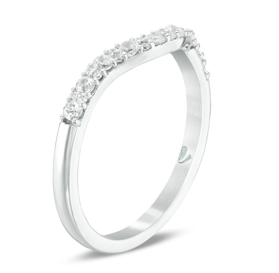Previously Owned - Love's Destiny by Zales 1/3 CT. T.w. Diamond Contour Wedding Band in 14K White Gold (I/I1)