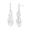 Thumbnail Image 1 of Previously Owned - 1/10 CT. T.W. Diamond Twist Flame Drop Earrings in Sterling Silver