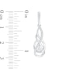 Thumbnail Image 2 of Previously Owned - 1/10 CT. T.W. Diamond Twist Flame Drop Earrings in Sterling Silver