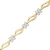 Thumbnail Image 1 of Previously Owned - 1/5 CT. T.W. Quad Diamond Bypass Link Bracelet in 10K Gold - 7.25"