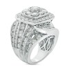 Thumbnail Image 2 of Previously Owned - 10 CT. T.W. Composite Diamond Double Cushion Frame Multi-Row Engagement Ring in 14K White Gold