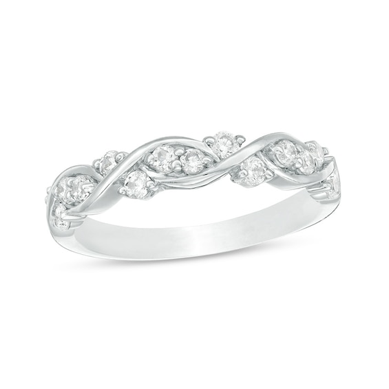 Previously Owned - 3/8 CT. T.w. Diamond Twist Braid Band in 10K White Gold