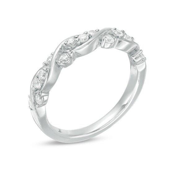 Previously Owned - 3/8 CT. T.w. Diamond Twist Braid Band in 10K White Gold