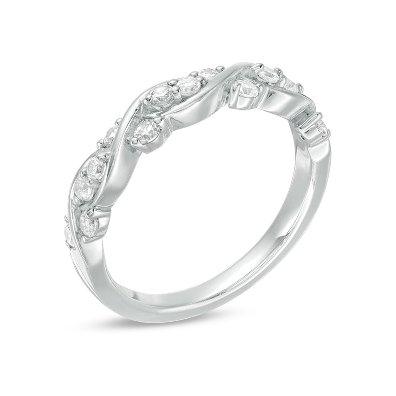Main Image 2 of Previously Owned - 3/8 CT. T.W. Diamond Twist Braid Band in 10K White Gold