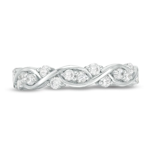 Previously Owned - 3/8 CT. T.w. Diamond Twist Braid Band in 10K White Gold
