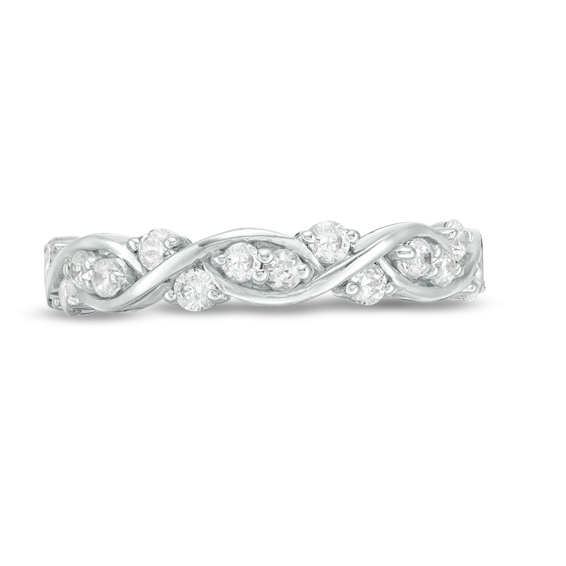 Main Image 3 of Previously Owned - 3/8 CT. T.W. Diamond Twist Braid Band in 10K White Gold