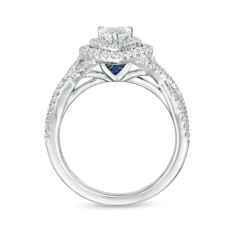 Main Image 3 of Previously Owned - Vera Wang Love Collection 3/4 CT. T.W. Heart-Shaped Diamond Engagement Ring in 14K White Gold