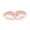 Thumbnail Image 1 of Previously Owned - 1/5 CT. T.W. Diamond Crown Contour Wedding Band in 14K Rose Gold