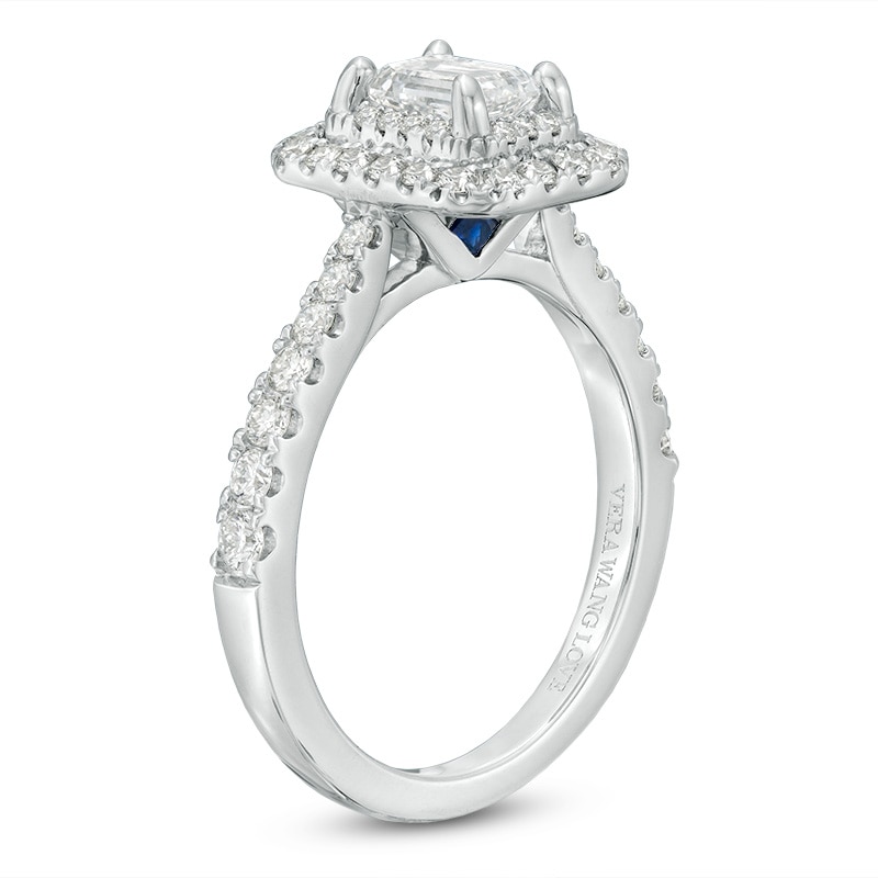 Main Image 2 of Previously Owned - Vera Wang Love Collection 1-1/3 CT. T.W. Emerald-Cut Diamond Engagement Ring in 14K White Gold