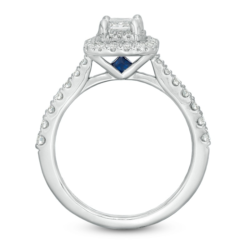 Main Image 3 of Previously Owned - Vera Wang Love Collection 1-1/3 CT. T.W. Emerald-Cut Diamond Engagement Ring in 14K White Gold