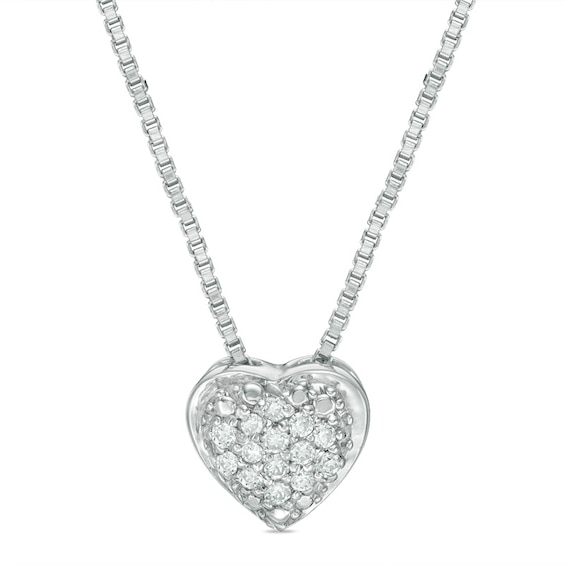 Previously Owned - Convertibilities 1/15 CT. T.w. Diamond Dog Paw Print Heart Three-in-One Pendant in Sterling Silver