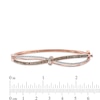 Thumbnail Image 2 of Previously Owned - 1/2 CT. T.W. Champagne and White Diamond  Wave Bangle in 10K Rose Gold
