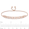 Thumbnail Image 2 of Previously Owned - 1/4 CT. T.W. Diamond Interlocking Curb Link Bolo Bracelet in 10K Rose Gold - 9.5"