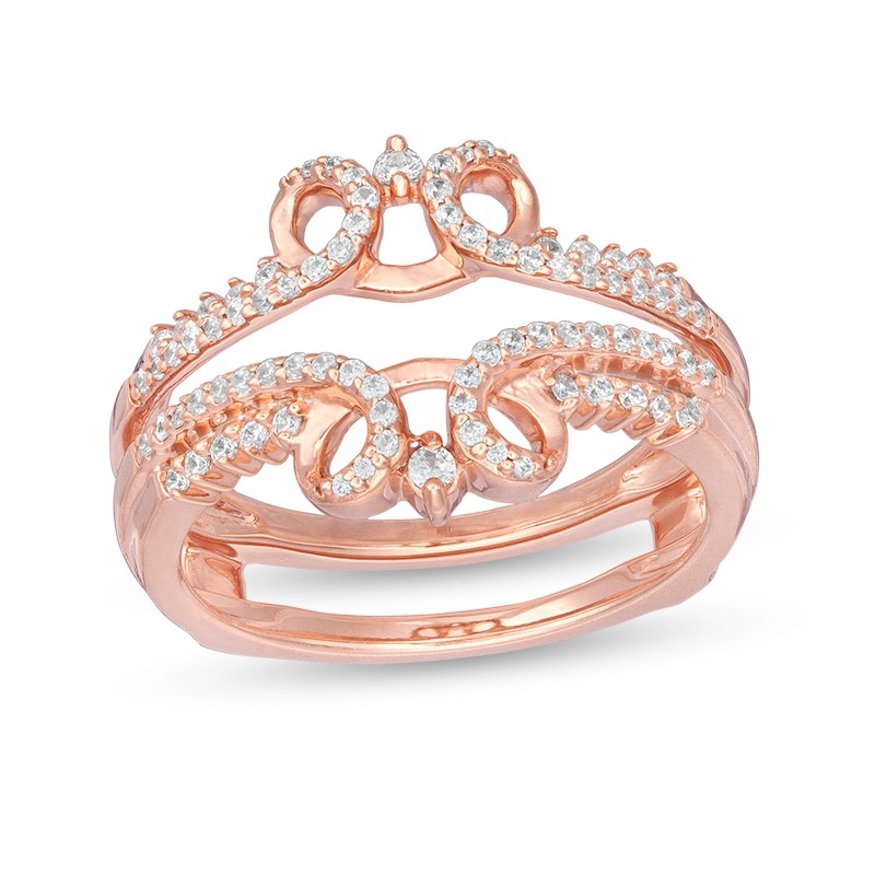 Main Image 1 of Previously Owned - 1/3 CT. T.W. Diamond Double Crown Solitaire Enhancer in 14K Rose Gold