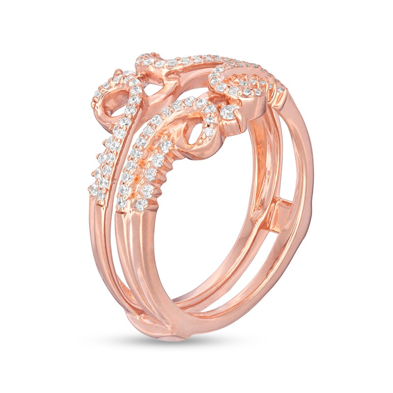 Main Image 2 of Previously Owned - 1/3 CT. T.W. Diamond Double Crown Solitaire Enhancer in 14K Rose Gold