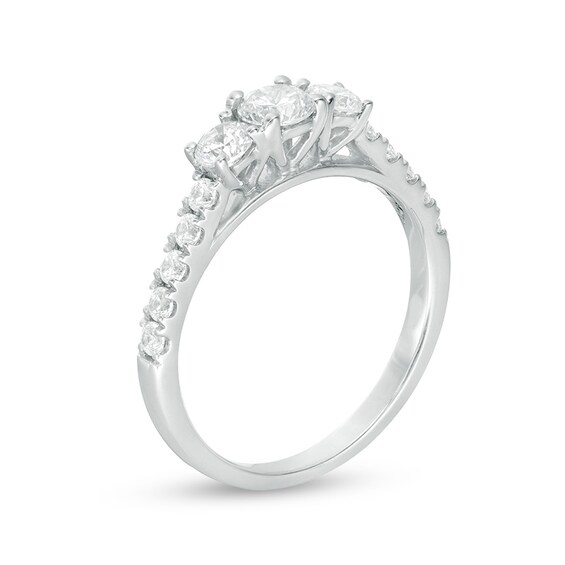 Previously Owned - 1 CT. T.w. Diamond Past Present FutureÂ® Engagement Ring in 10K White Gold