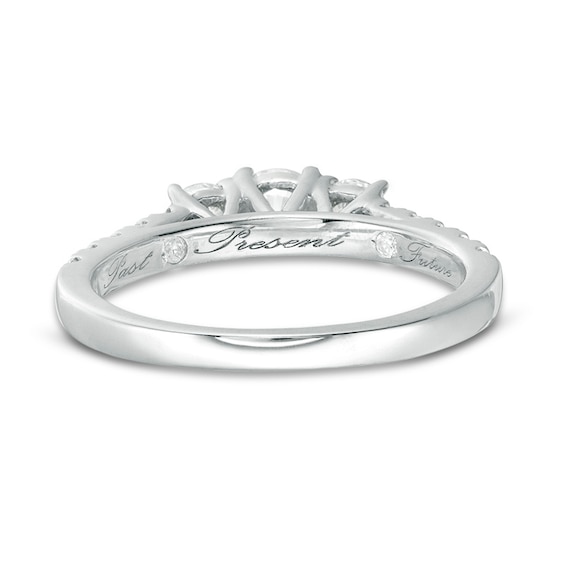 Previously Owned - 1 CT. T.w. Diamond Past Present FutureÂ® Engagement Ring in 10K White Gold
