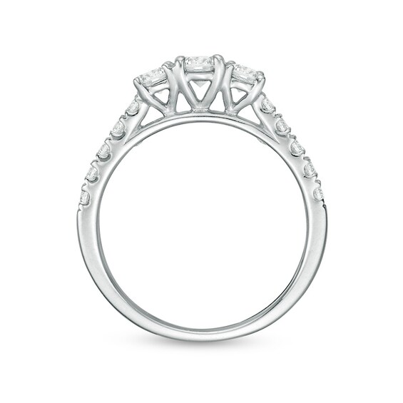 Previously Owned - 1 CT. T.w. Diamond Past Present FutureÂ® Engagement Ring in 10K White Gold