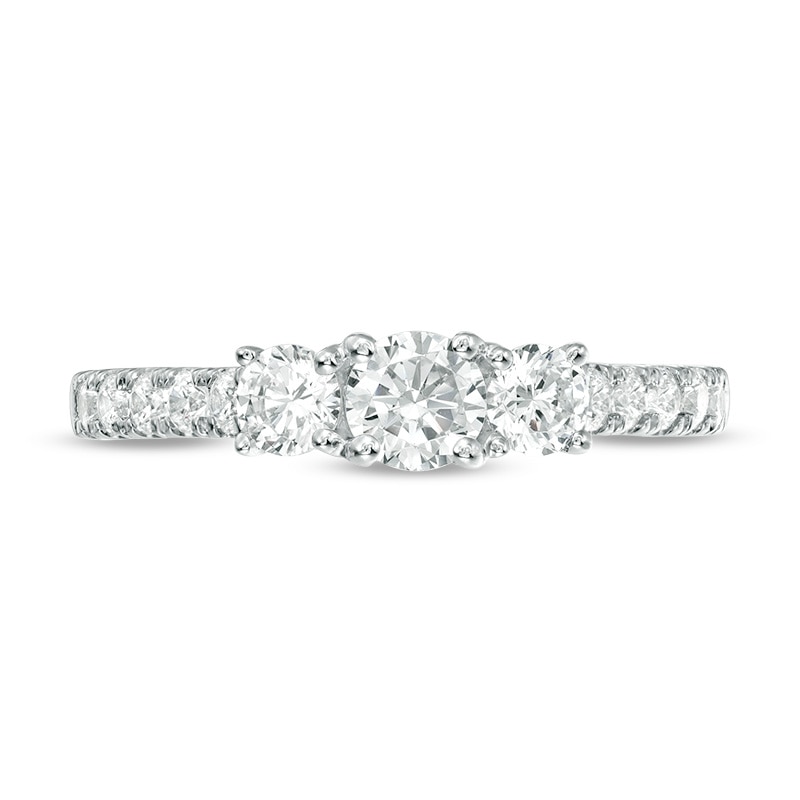 Previously Owned - 1 CT. T.W. Diamond Past Present Future® Engagement Ring in 10K White Gold