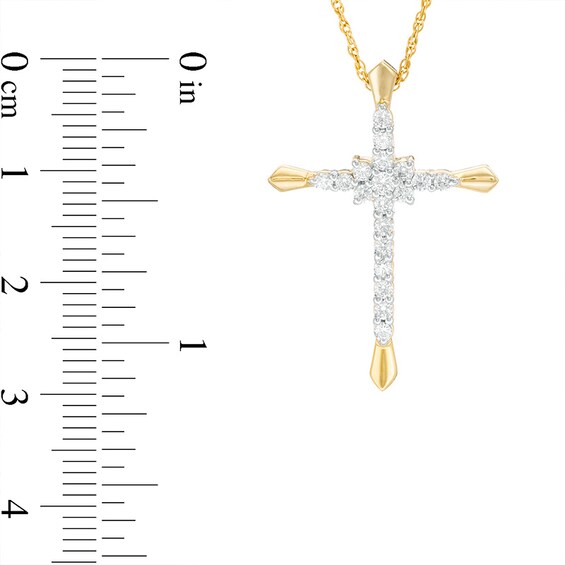 Previously Owned - 1/3 CT. T.w. Diamond Cross Pendant in 10K Gold