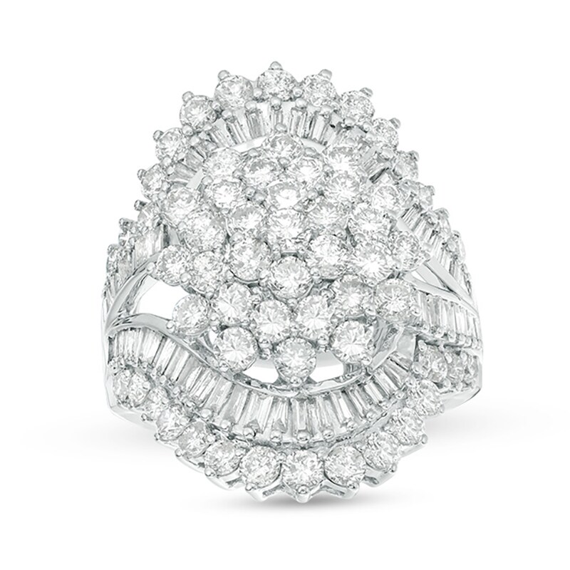 Main Image 1 of Previously Owned - 4 CT. T.W. Composite Diamond Starburst Bypass Ring in 10K White Gold