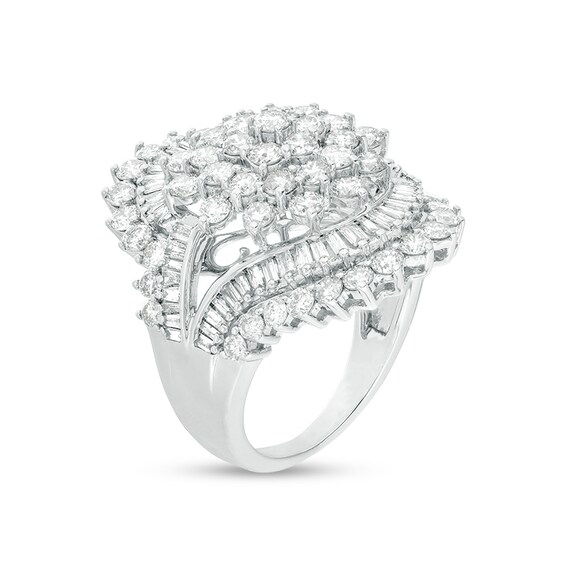 Previously Owned - 4 CT. T.w. Composite Diamond Starburst Bypass Ring in 10K White Gold