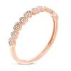 Thumbnail Image 2 of Previously Owned - 1/20 CT. T.W. Diamond Alternating Heart Stackable Band in 10K Rose Gold