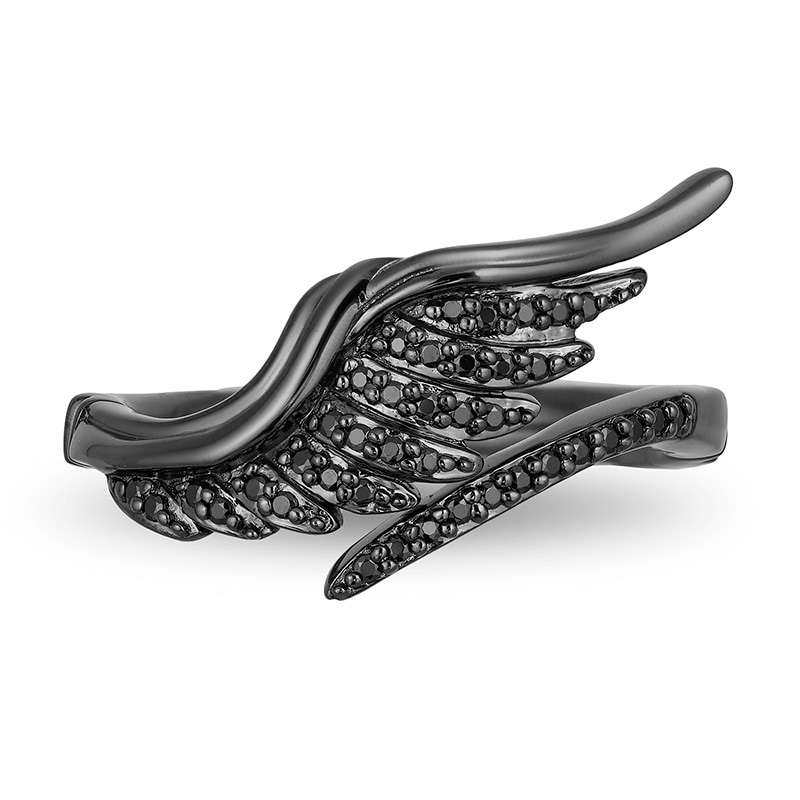 Main Image 4 of Previously Owned - Enchanted Disney Villains Maleficent 1/5 CT. T.W. Black Diamond Ring in Sterling Silver