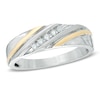 Thumbnail Image 1 of Previously Owned - 1/10 CT. T.W. Diamond Slant Wedding Band in 10K Two-Tone Gold