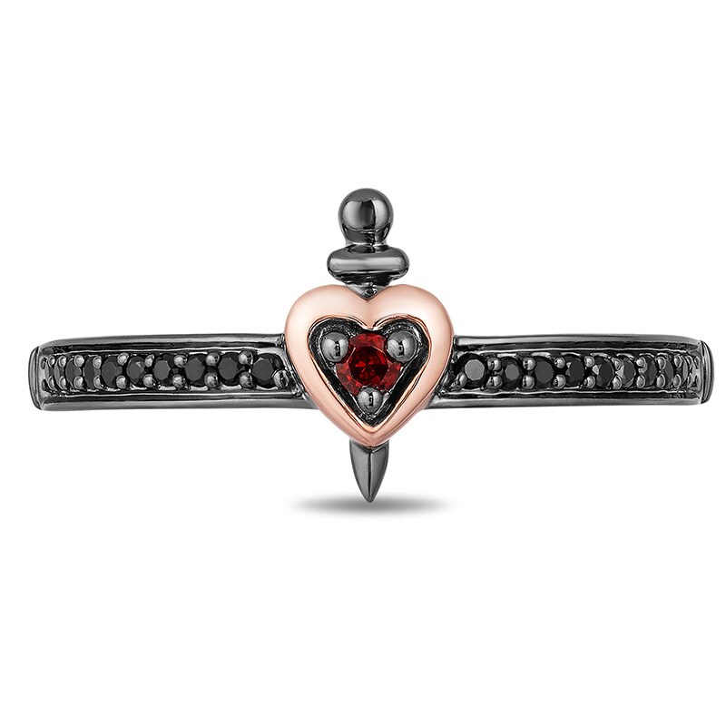 Main Image 4 of Previously Owned - Enchanted Disney Villains Evil Queen Garnet and 1/10 CT. T.W. Diamond Ring