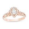 Thumbnail Image 1 of Previously Owned - 1/2 CT. T.W. Pear-Shaped Diamond Frame Tri-Sides Vintage-Style Engagement Ring in 14K Rose Gold