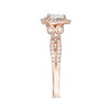 Thumbnail Image 3 of Previously Owned - 1/2 CT. T.W. Pear-Shaped Diamond Frame Tri-Sides Vintage-Style Engagement Ring in 14K Rose Gold