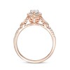Thumbnail Image 4 of Previously Owned - 1/2 CT. T.W. Pear-Shaped Diamond Frame Tri-Sides Vintage-Style Engagement Ring in 14K Rose Gold