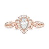 Thumbnail Image 5 of Previously Owned - 1/2 CT. T.W. Pear-Shaped Diamond Frame Tri-Sides Vintage-Style Engagement Ring in 14K Rose Gold