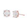 Thumbnail Image 0 of Previously Owned - 1/5 CT. T.W. Composite Diamond Cushion Frame Flower Stud Earrings in 10K Rose Gold