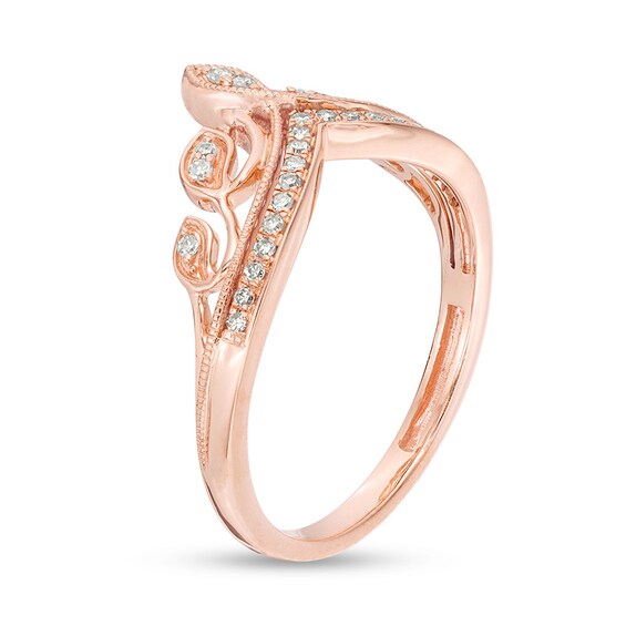 Previously Owned - Cherished Promise Collectionâ¢ 1/8 CT. T.w. Diamond Vine and Petal Tiara Promise Ring