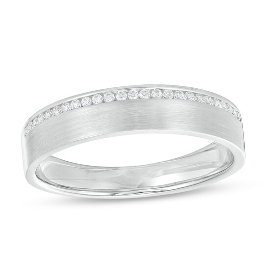 Previously Owned - 1/8 CT. T.w. Diamond Channel-Set Wedding Band in 10K White Gold